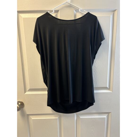 Lane Bryant Black Cowl Neck Cap Sleeve EUC 18/20 - Picture 3 of 5